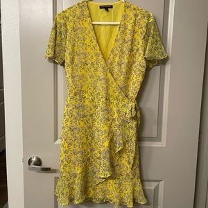 Banana Republic Yellow Floral Wrap Dress